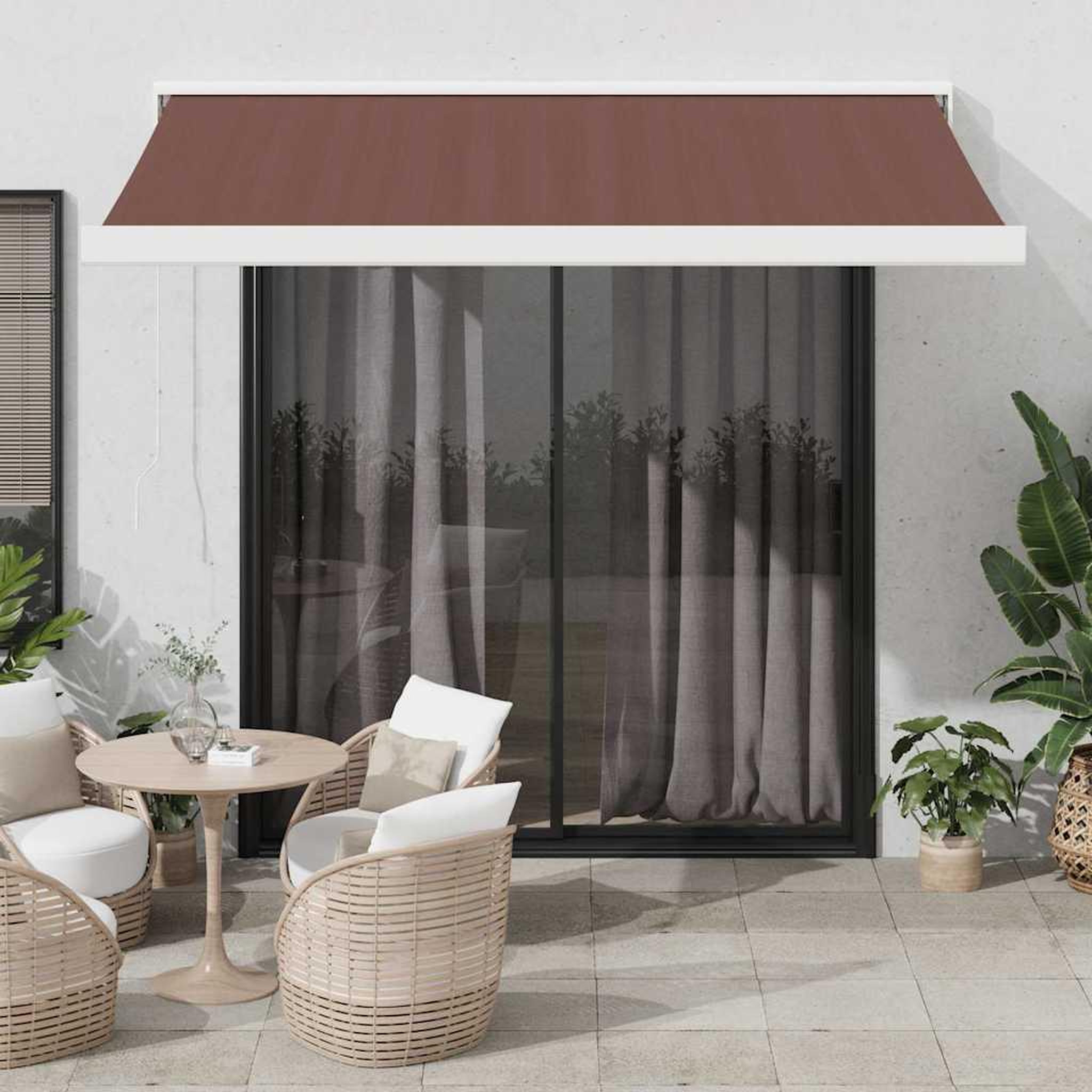 VIDAXL Auvent retractable automatique marron 350x250 cm