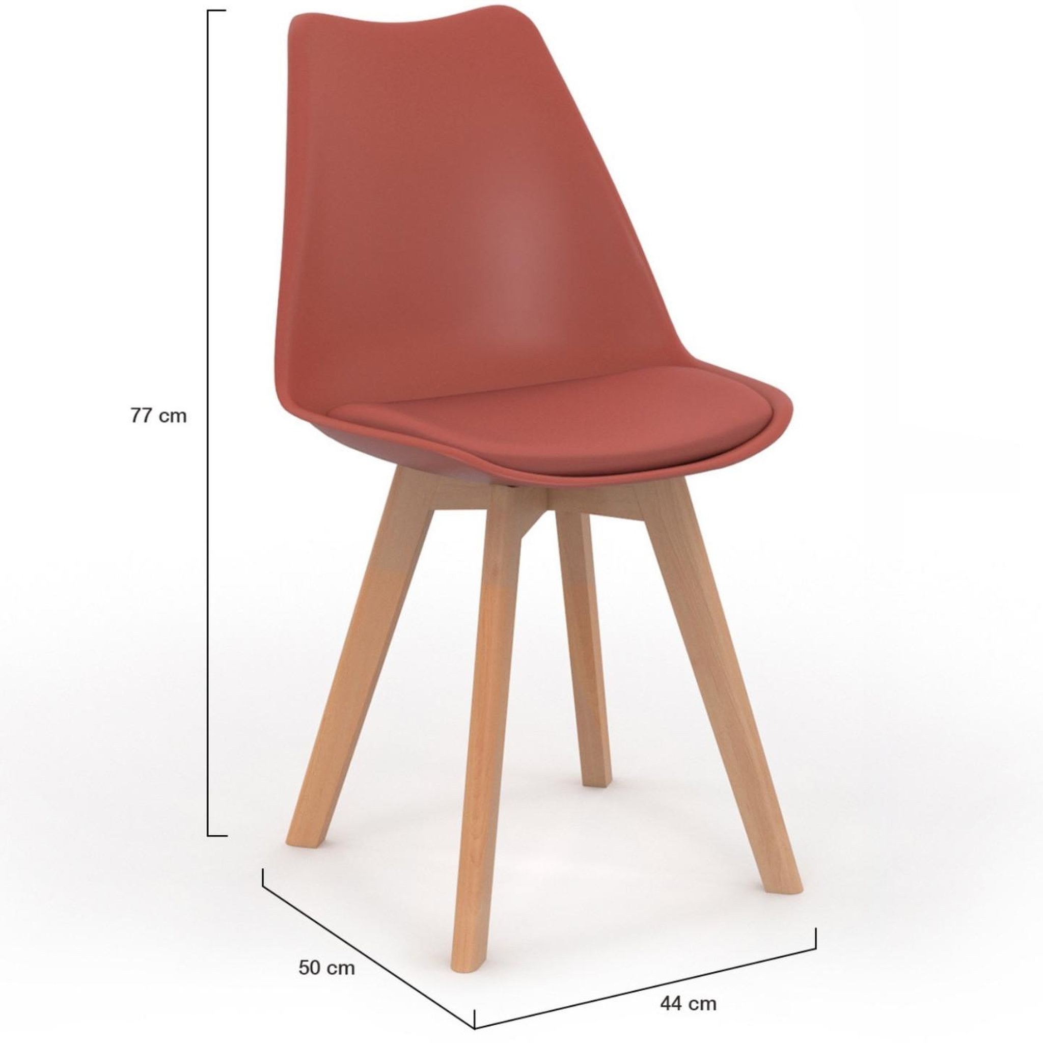 Voir la diapositive 5 : ID MARKET Lot de 4 chaises scandinaves sara mix color gris foncé, terracotta, beige x2