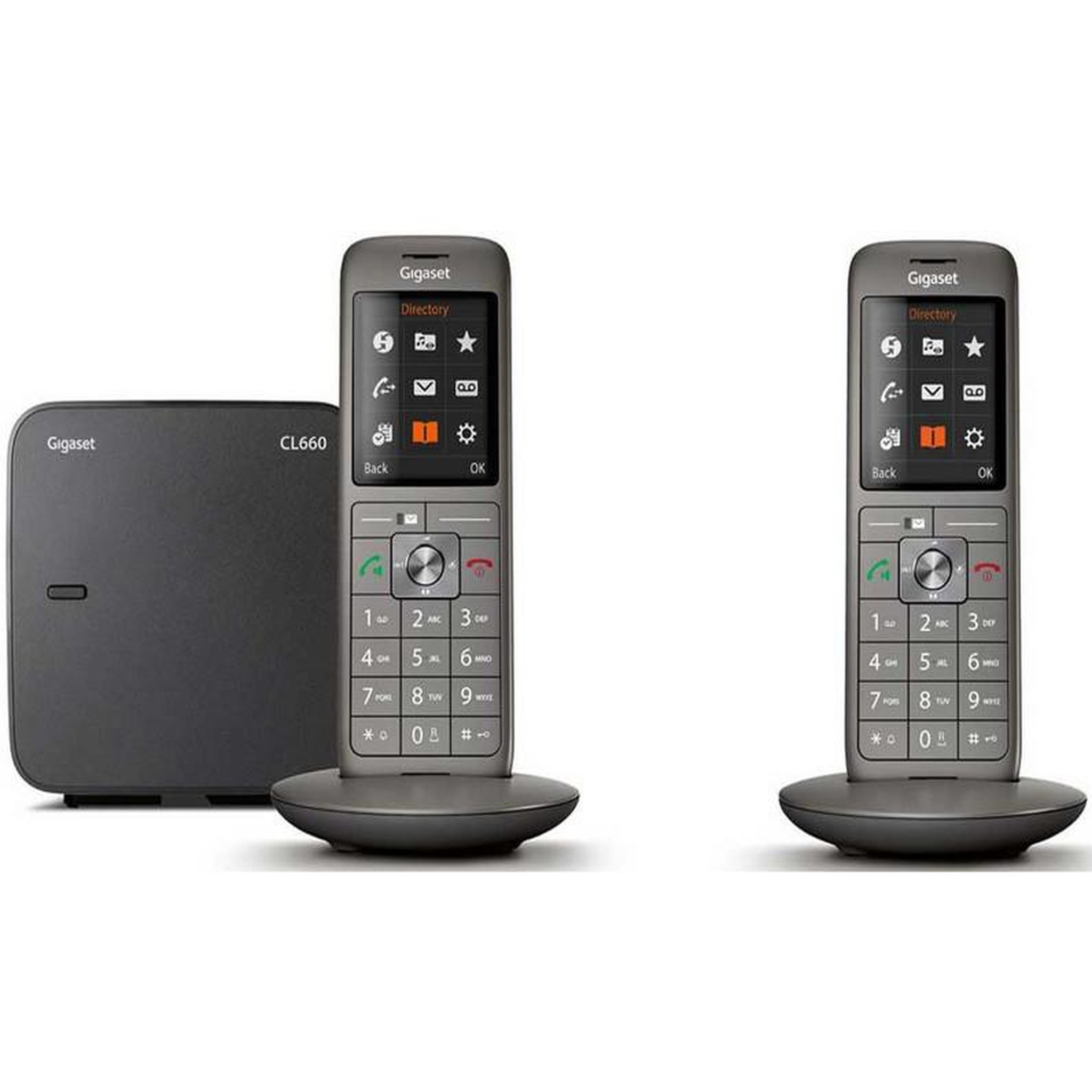 Voir la diapositive 3 : GIGASET Téléphone sans fil duo dect anthracite avec répondeur - gigacl660aduo