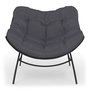 Voir la diapositive 3 : ID MARKET Fauteuil de jardin relax LOA effet rotin gris et coussin gris