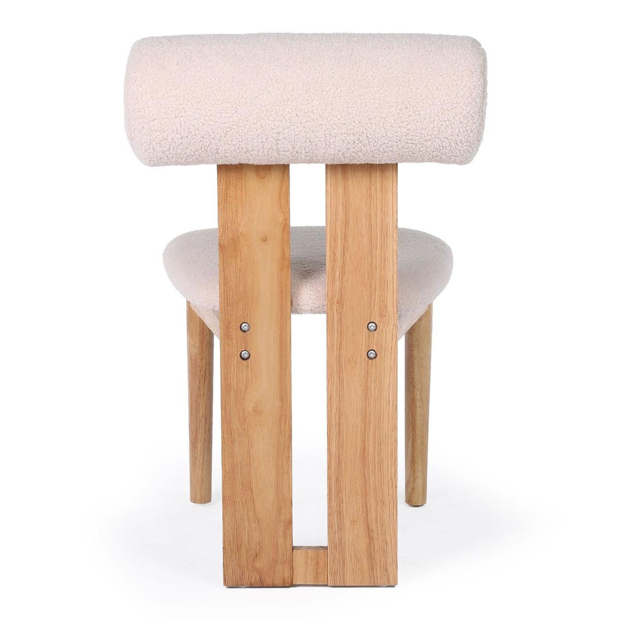 Voir la diapositive 4 : Paris Prix Chaise design en tissu bouclette  jasper  79cm beige