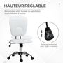 Voir la diapositive 5 : VINSETTO Chaise de bureau visiteur design - hauteur réglable, fonction bascule verrouillable - acier chromé synthétique blanc