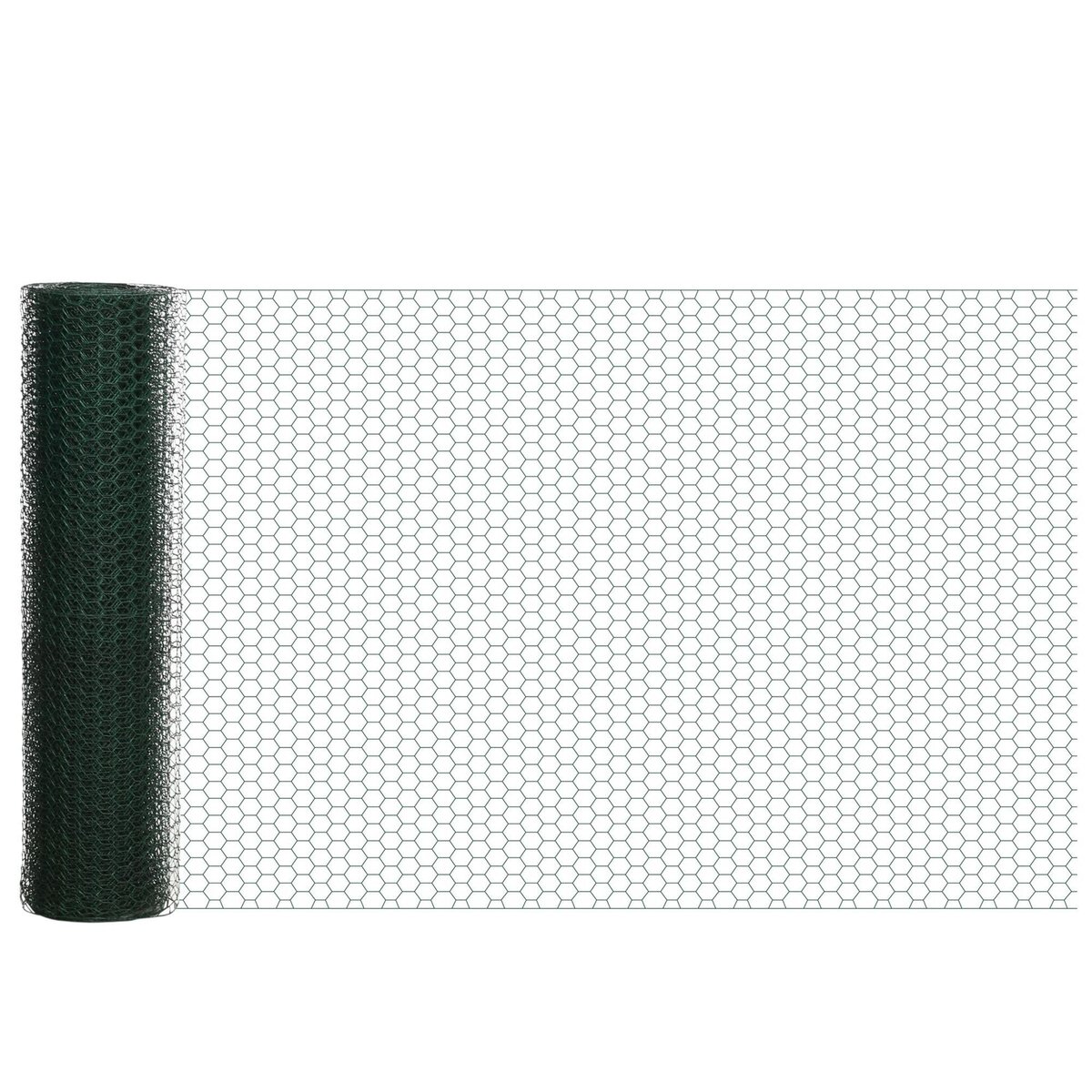 PAWHUT Grillage à poules rouleau soudé - maille hexagonale 2,5L x 4H cm -  H.1 m - L.25 m - acier revêtement PVC vert pas cher 