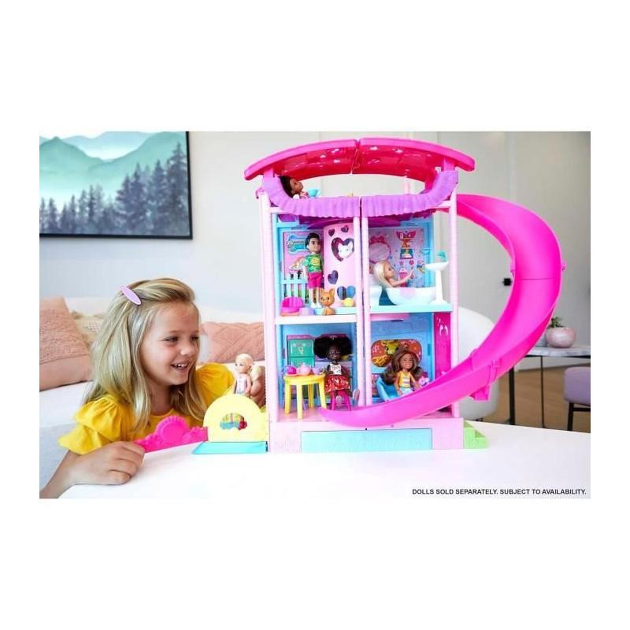 Voir la diapositive 2 : BARBIE MATTEL L'incroyable Maison de Chelsea et ses animaux Barbie, 50 cm