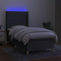 Voir la diapositive 3 : VIDAXL Sommier a lattes de lit matelas LED Gris fonce 80x200cm Tissu