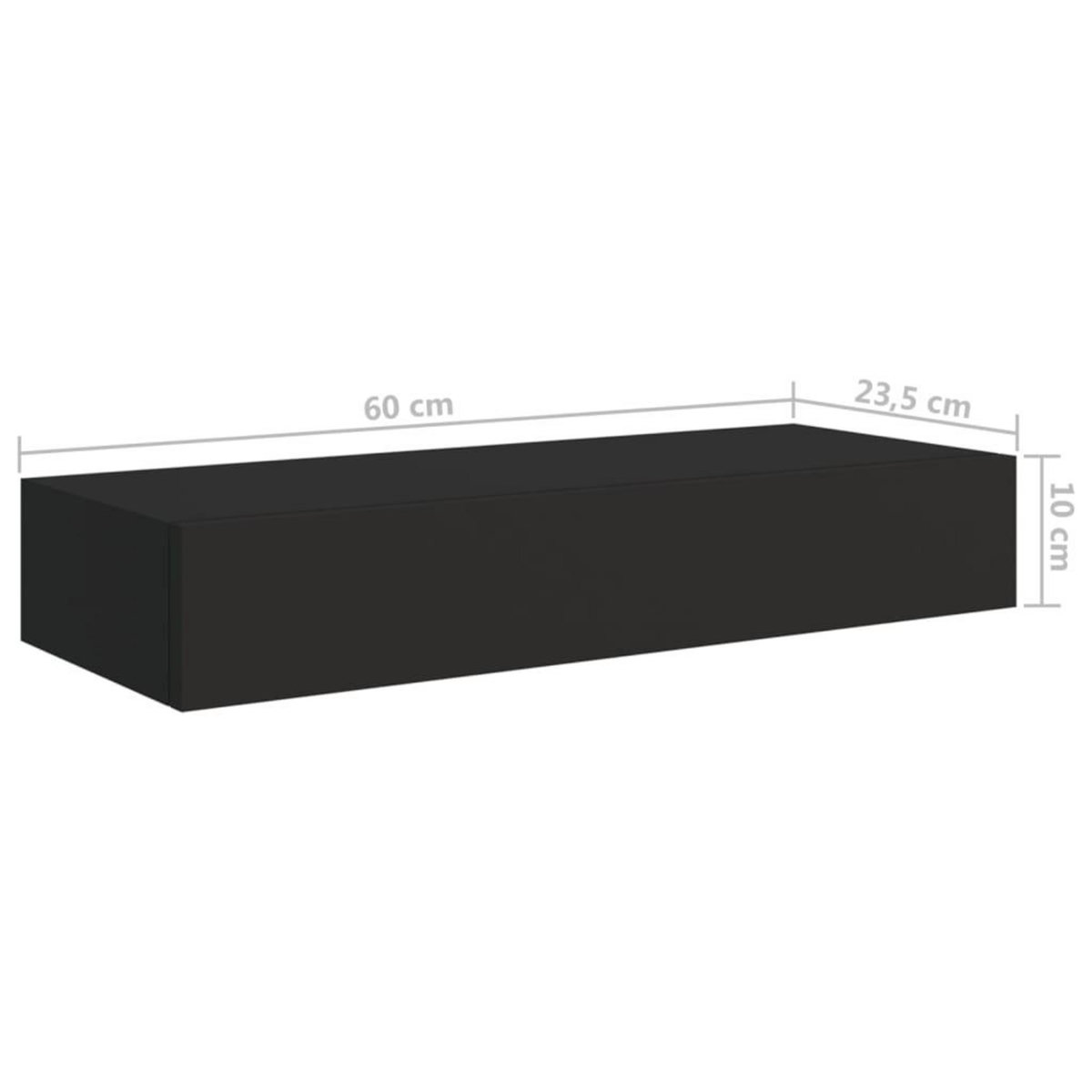 VIDAXL Etageres a tiroirs murales 2 pcs Noir 60x23,5x10 cm MDF