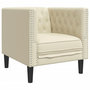 Voir la diapositive 2 : VIDAXL Fauteuil Chesterfield creme similicuir
