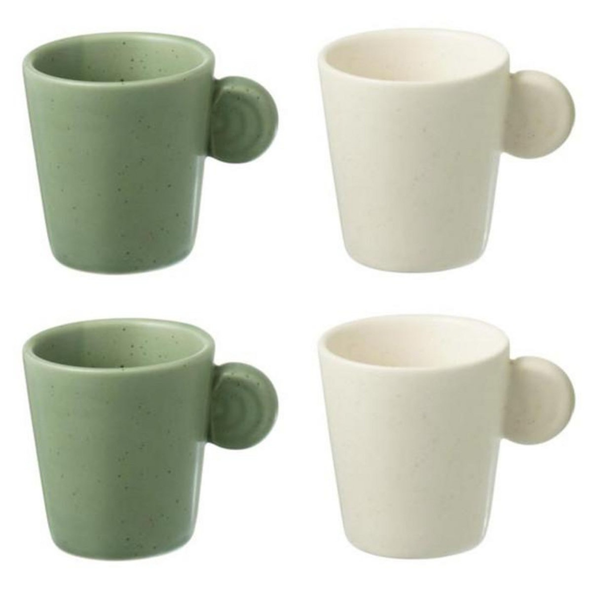 Paris Prix Lot de 4 Tasses à Café  Avery  7,5cl Vert & Blanc