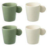 Paris Prix Lot de 4 Tasses à Café  Avery  7,5cl Vert & Blanc