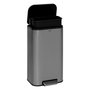 Voir la diapositive 2 : FIVE Poubelle de Cuisine à Pédale  Inox  30L Gris