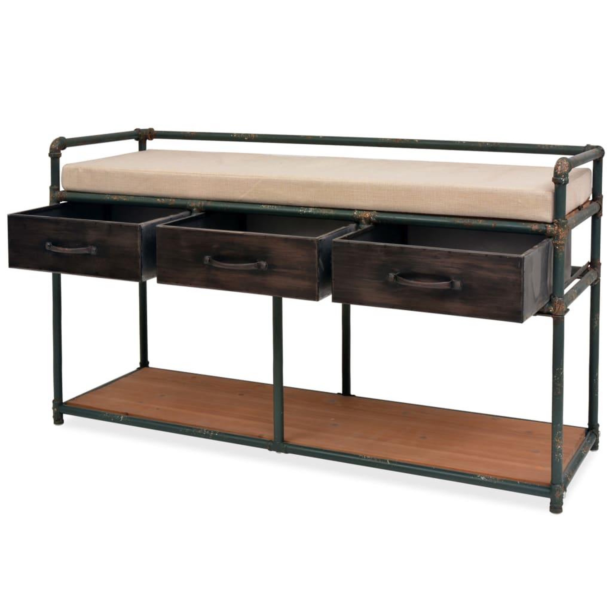 Voir la diapositive 4 : VIDAXL Banc de rangement avec coussin 107,5 x 34,5 x 59 cm