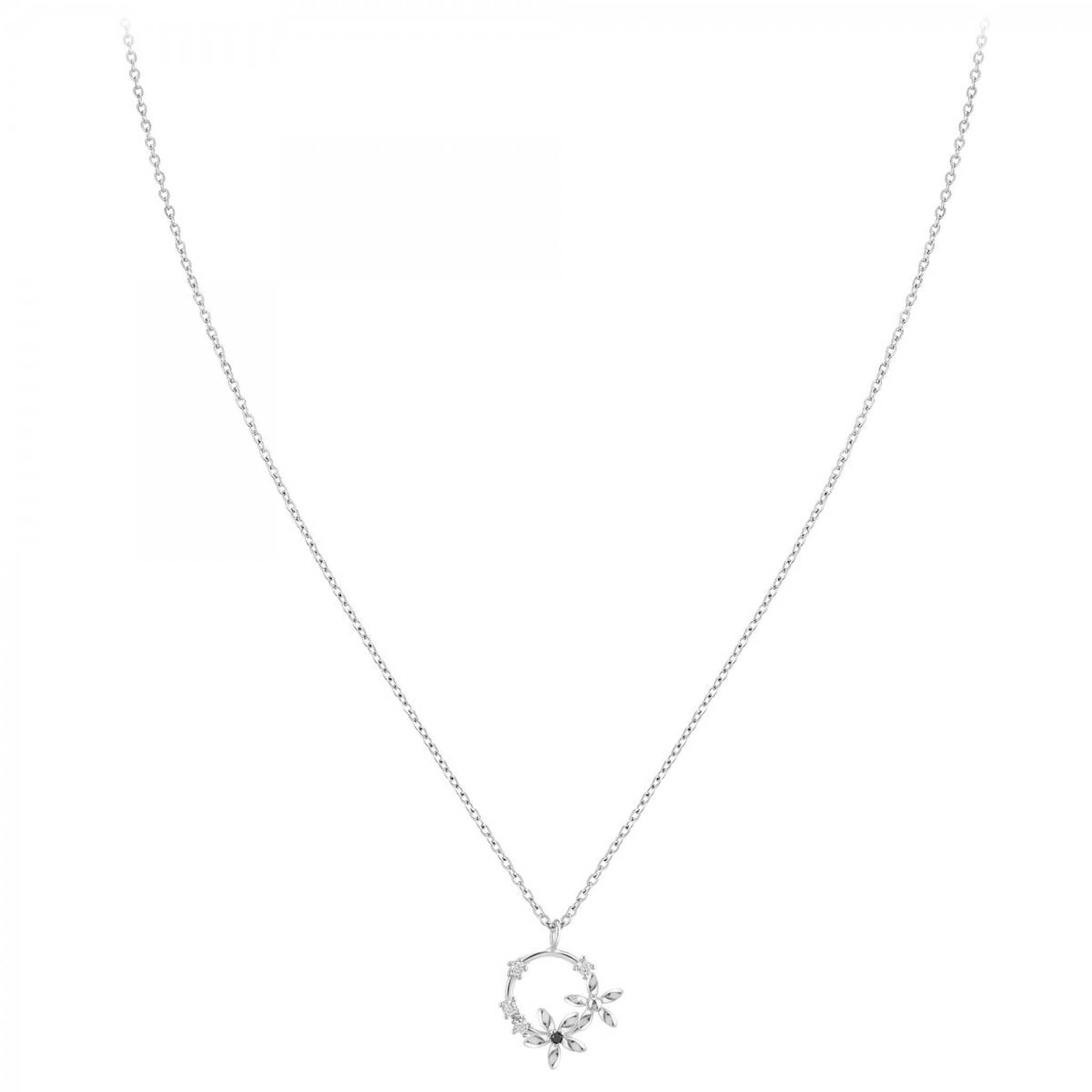Voir la diapositive 3 : SC CRYSTAL Collier Fleurs par SC Crystal orné d'un véritable diamant noir