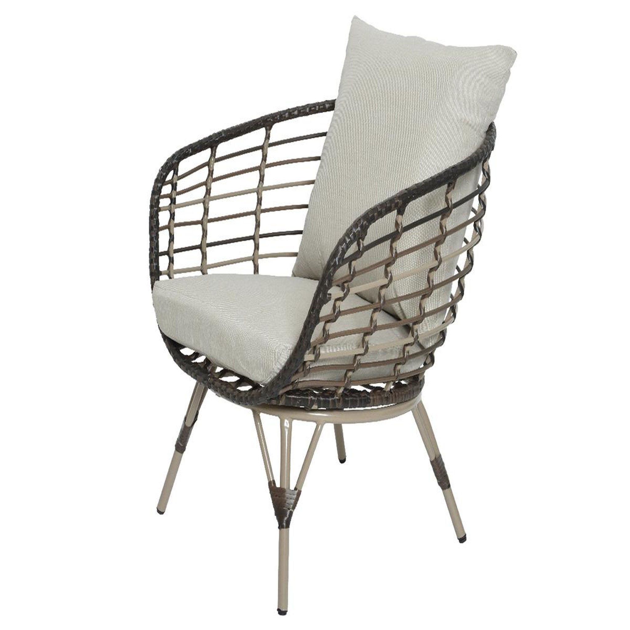 Voir la diapositive 5 : JARDIDECO Salon de jardin en résine tressée brun Evora avec table basse - 4 places