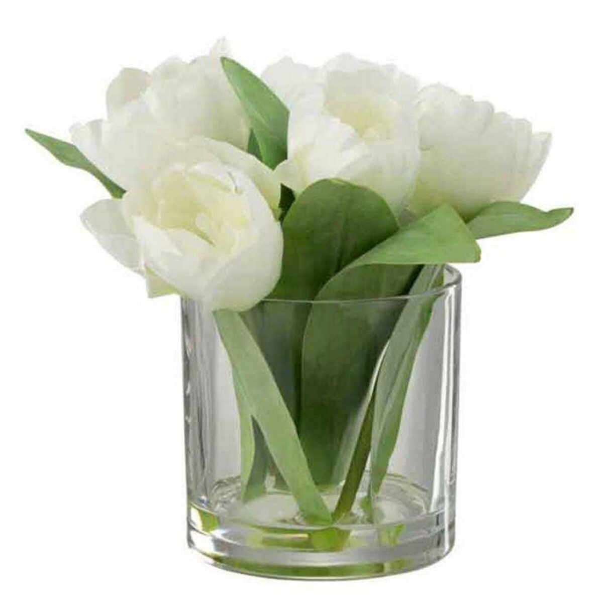 Paris Prix Fleur Artificielle & Vase  Tulipes  19cm Blanc