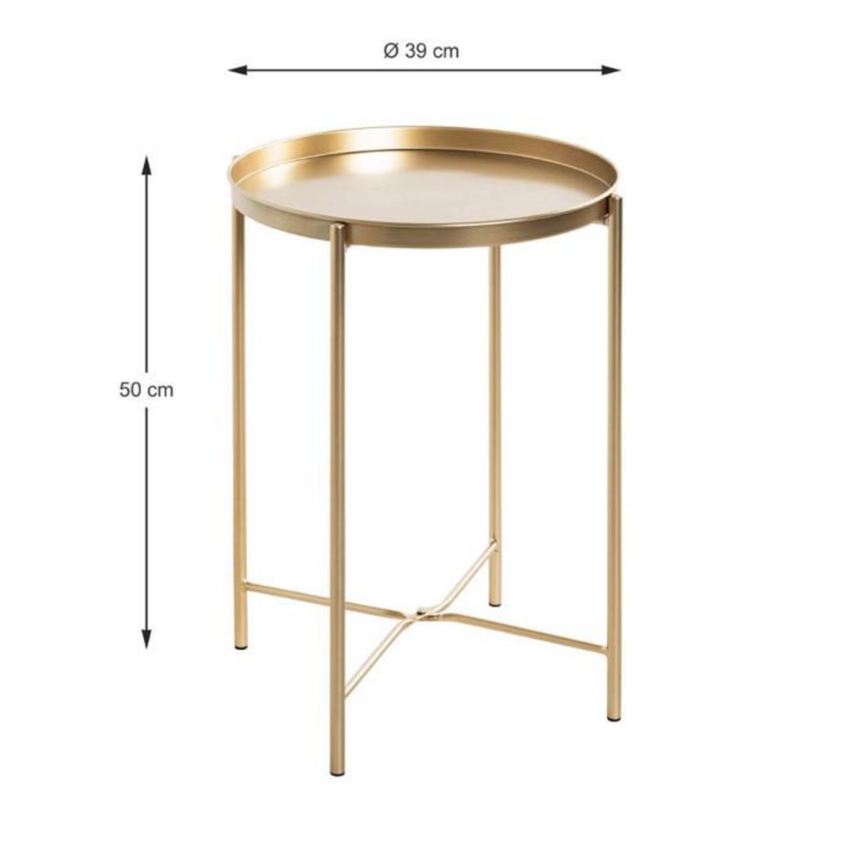 Paris Prix Table d'Appoint Métal  Yann  50cm Or