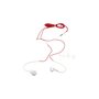 amahousse Ecouteurs mains-libres spécial Sport Blanc Rouge Contours d'oreilles