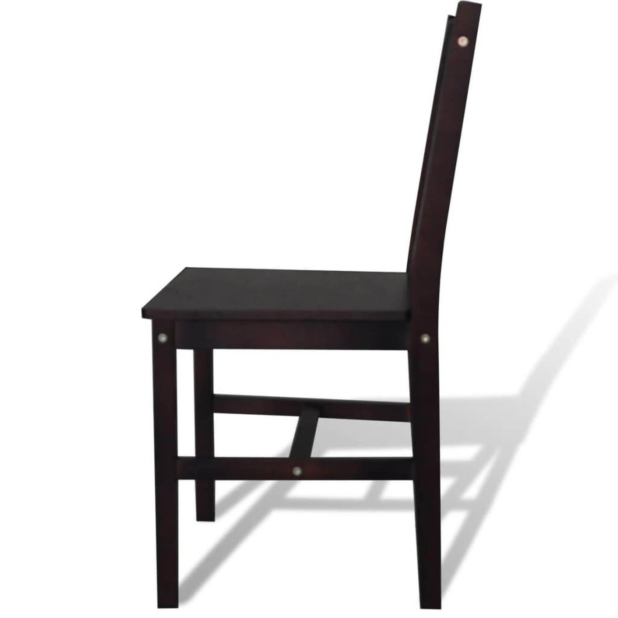 Voir la diapositive 2 : VIDAXL Chaises a manger lot de 6 marron fonce pinede