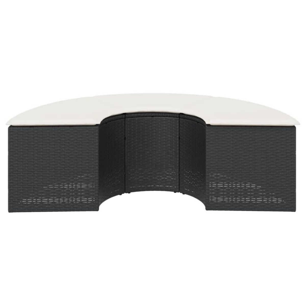 VIDAXL Tabouret de jardin avec coussin noir resine tressee