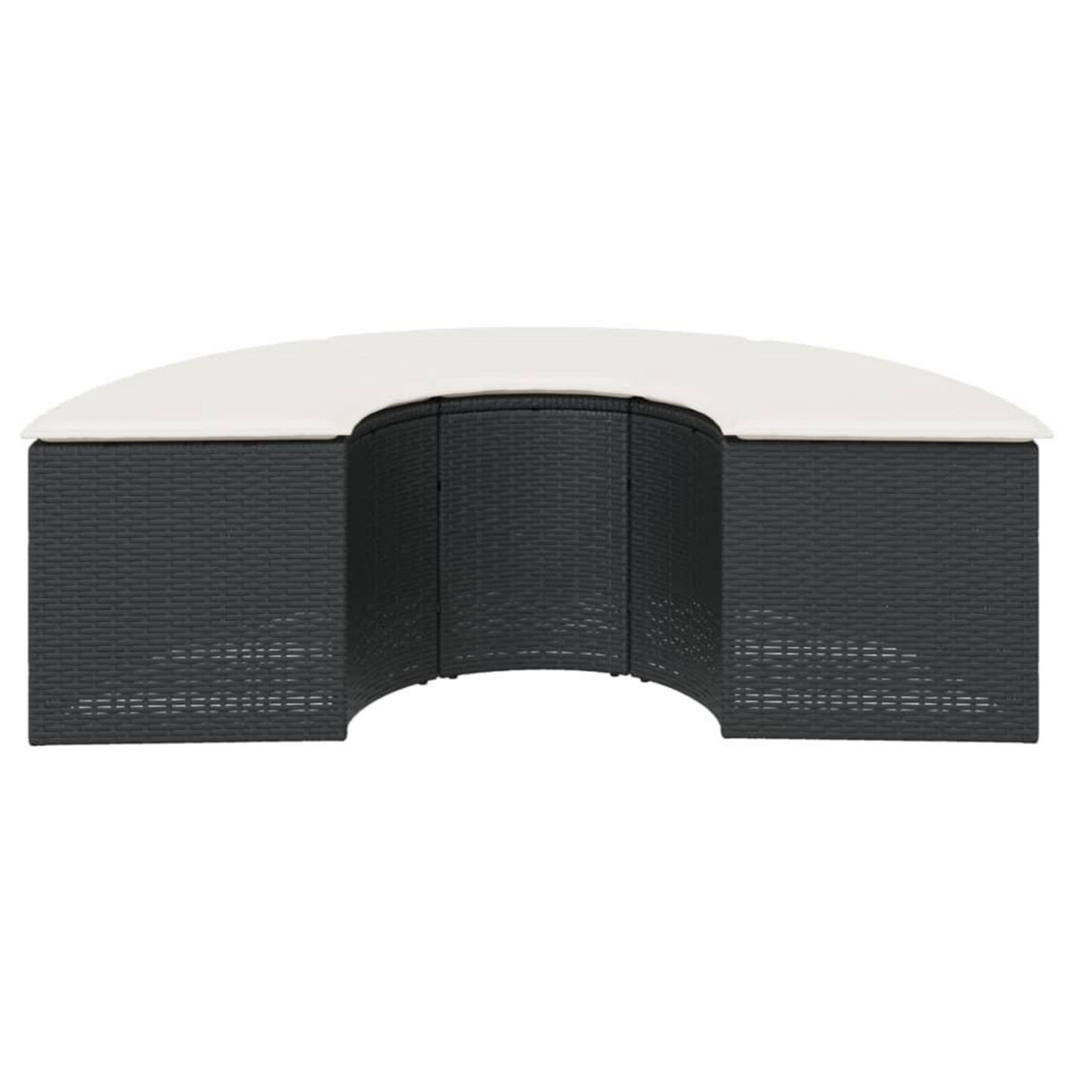 VIDAXL Tabouret de jardin avec coussin noir resine tressee