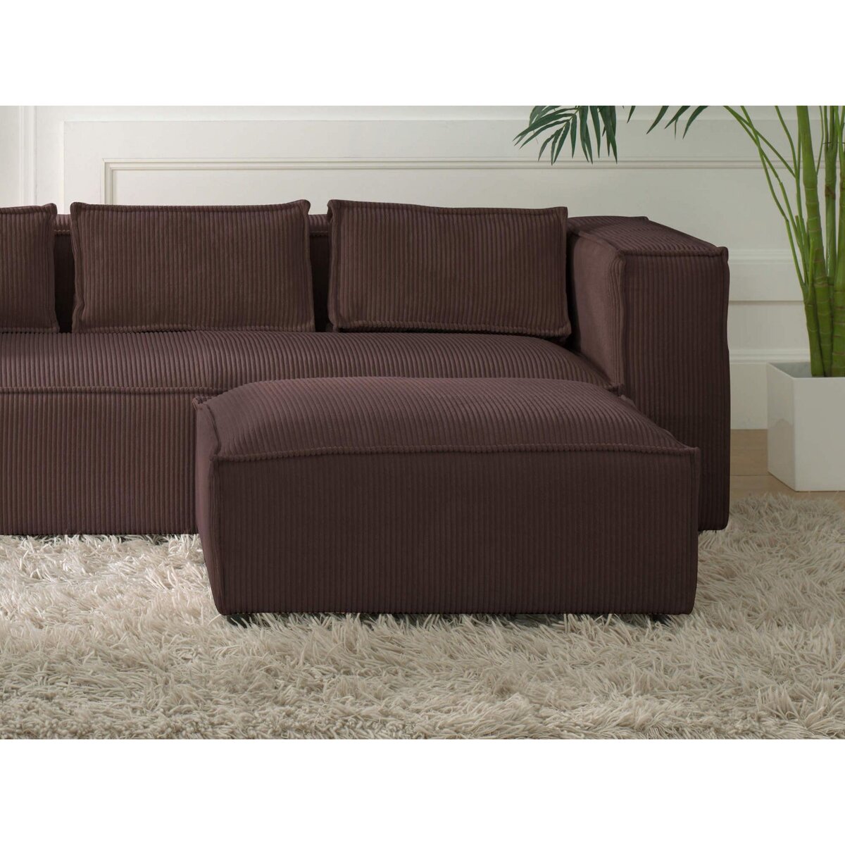 LISA DESIGN Stella - pouf en velours côtelé - style contemporain