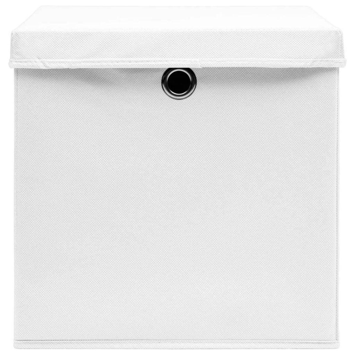 VIDAXL Boîtes de rangement avec couvercles 4 pcs 28x28x28 cm Blanc
