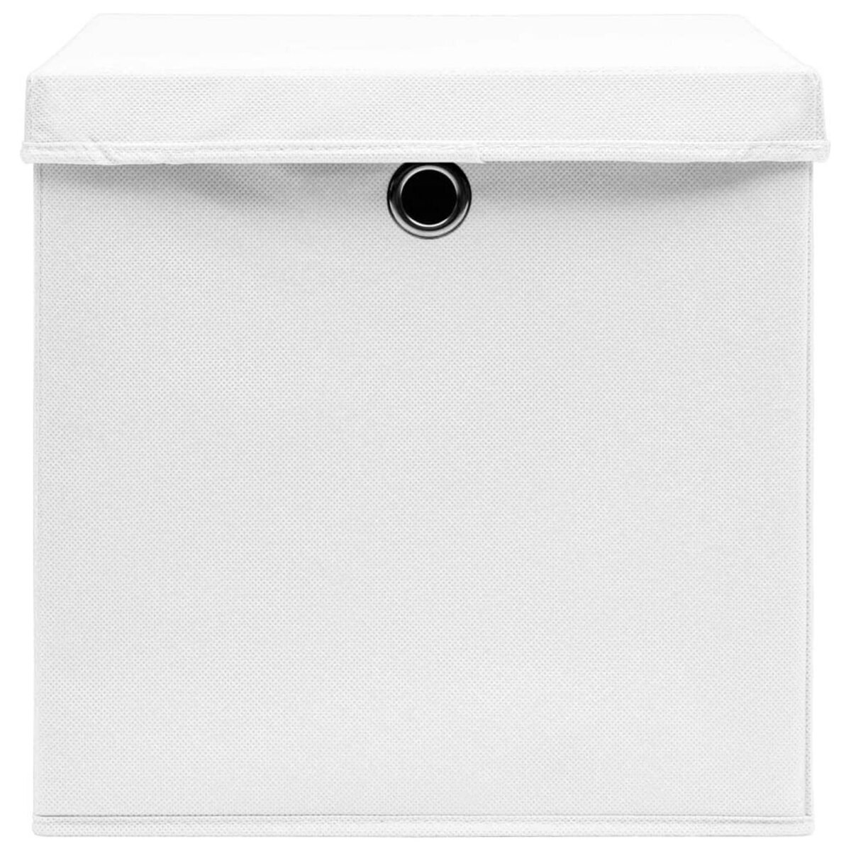 VIDAXL Boîtes de rangement avec couvercles 4 pcs 28x28x28 cm Blanc
