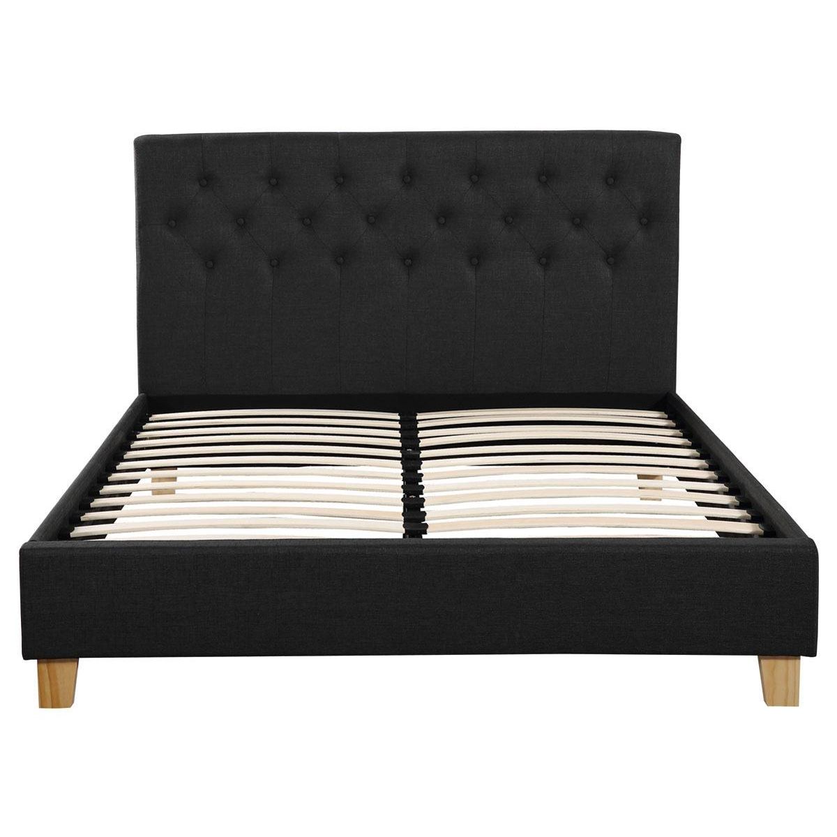 Habitat et Jardin Lit  Emmy  - 160 x 200 cm - Gris foncé