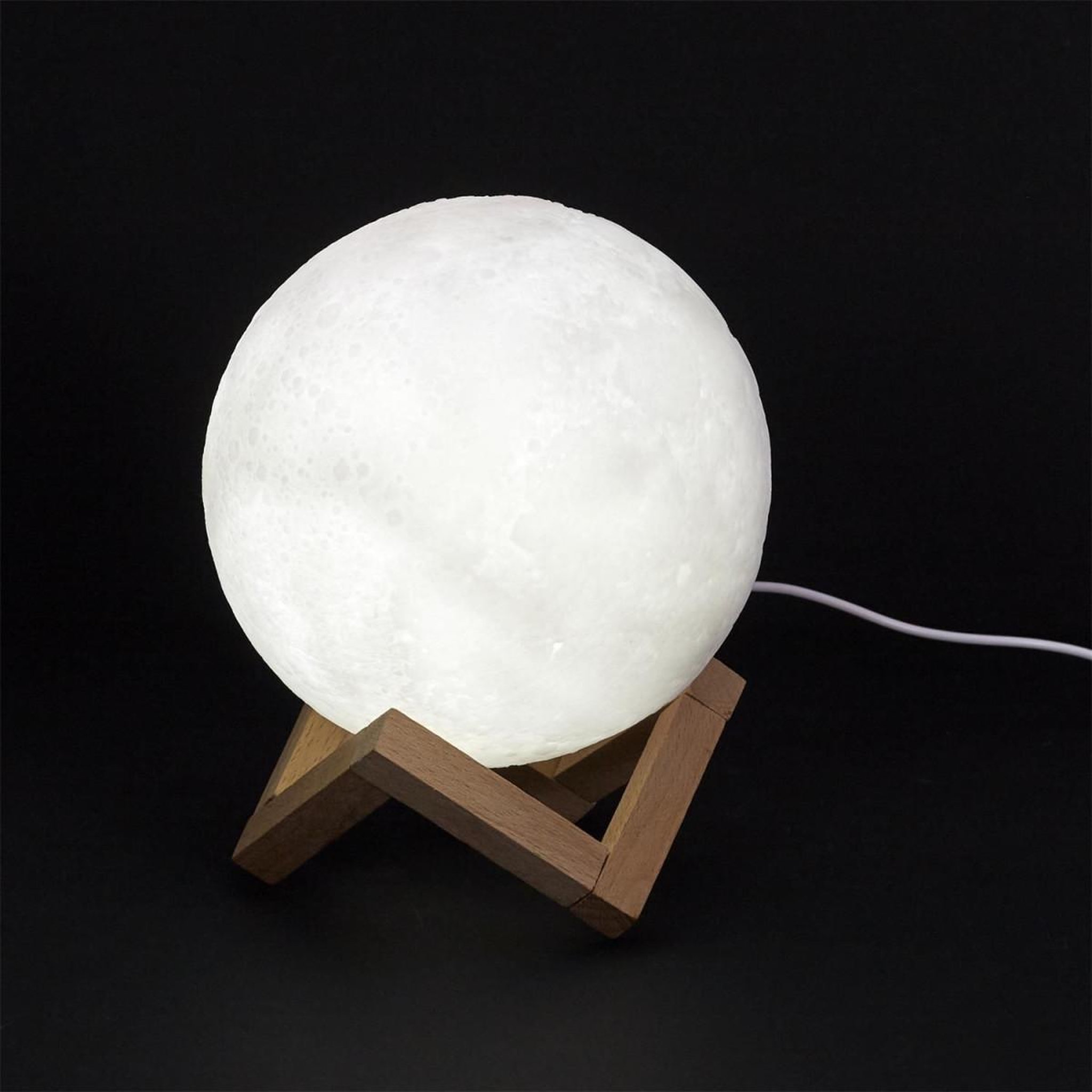 Voir la diapositive 4 : The Home Deco Factory Lampe à poser tactile  lune  15cm blanc