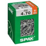CENTRALE BRICO Lot de 250 vis acier tête fraisée torx SPAX, Diam.4 mm x L.70 mm