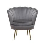 Habitat et Jardin Fauteuil en velours  Floria  - 75 x 68 x 77.5 cm - Gris