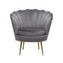 Voir la diapositive 1 : Habitat et Jardin Fauteuil en velours  Floria  - 75 x 68 x 77.5 cm - Gris