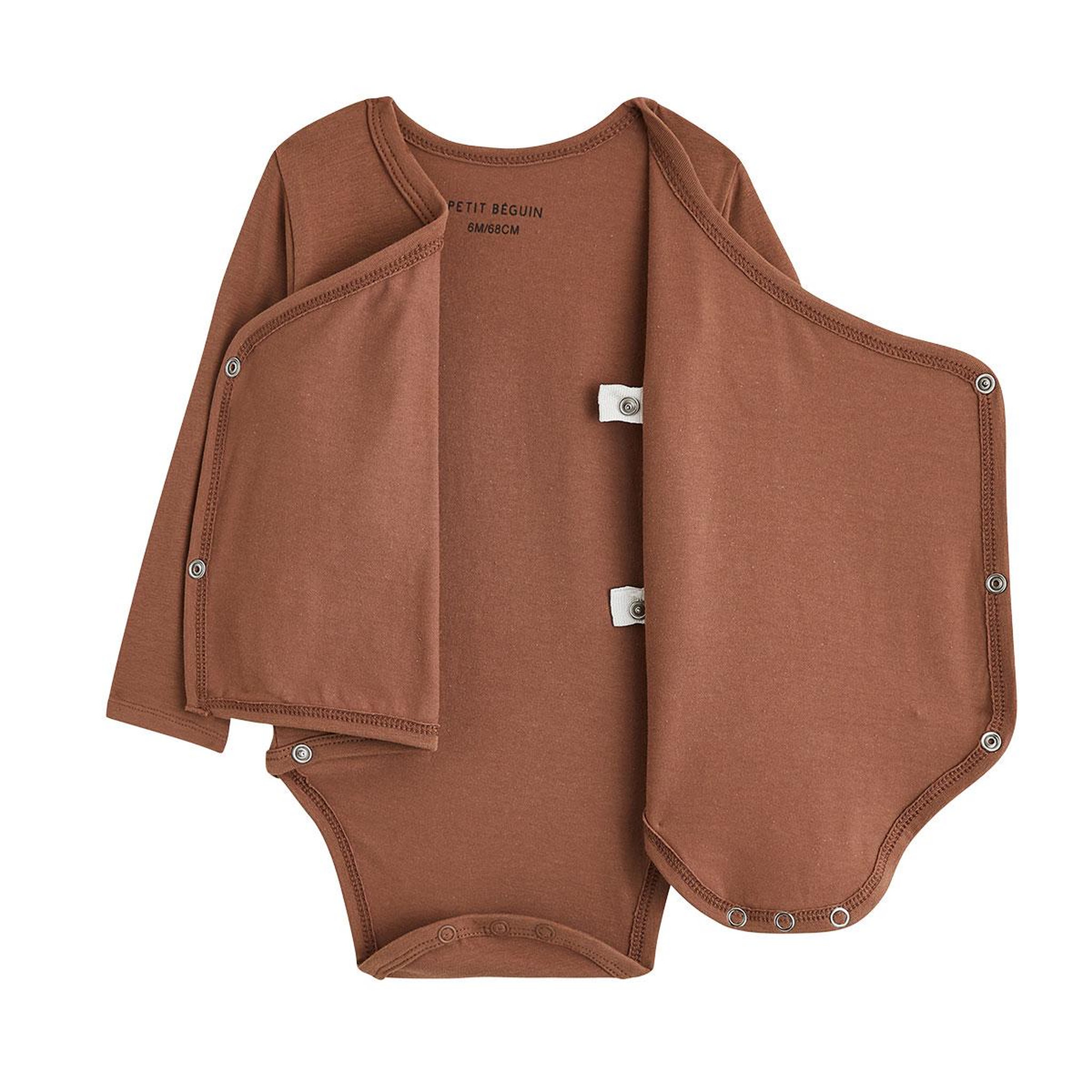 Voir la diapositive 2 : PETIT BEGUIN Lot de 3 bodies bébé manches longues ouverture croisée