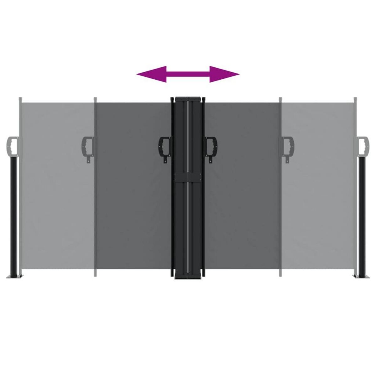 VIDAXL Auvent lateral retractable noir 120x1000 cm