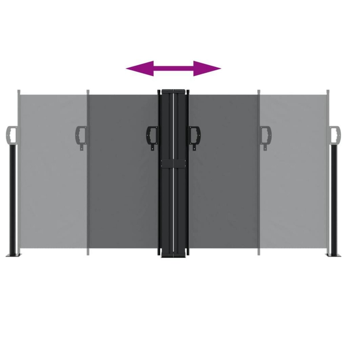 VIDAXL Auvent lateral retractable noir 120x1000 cm