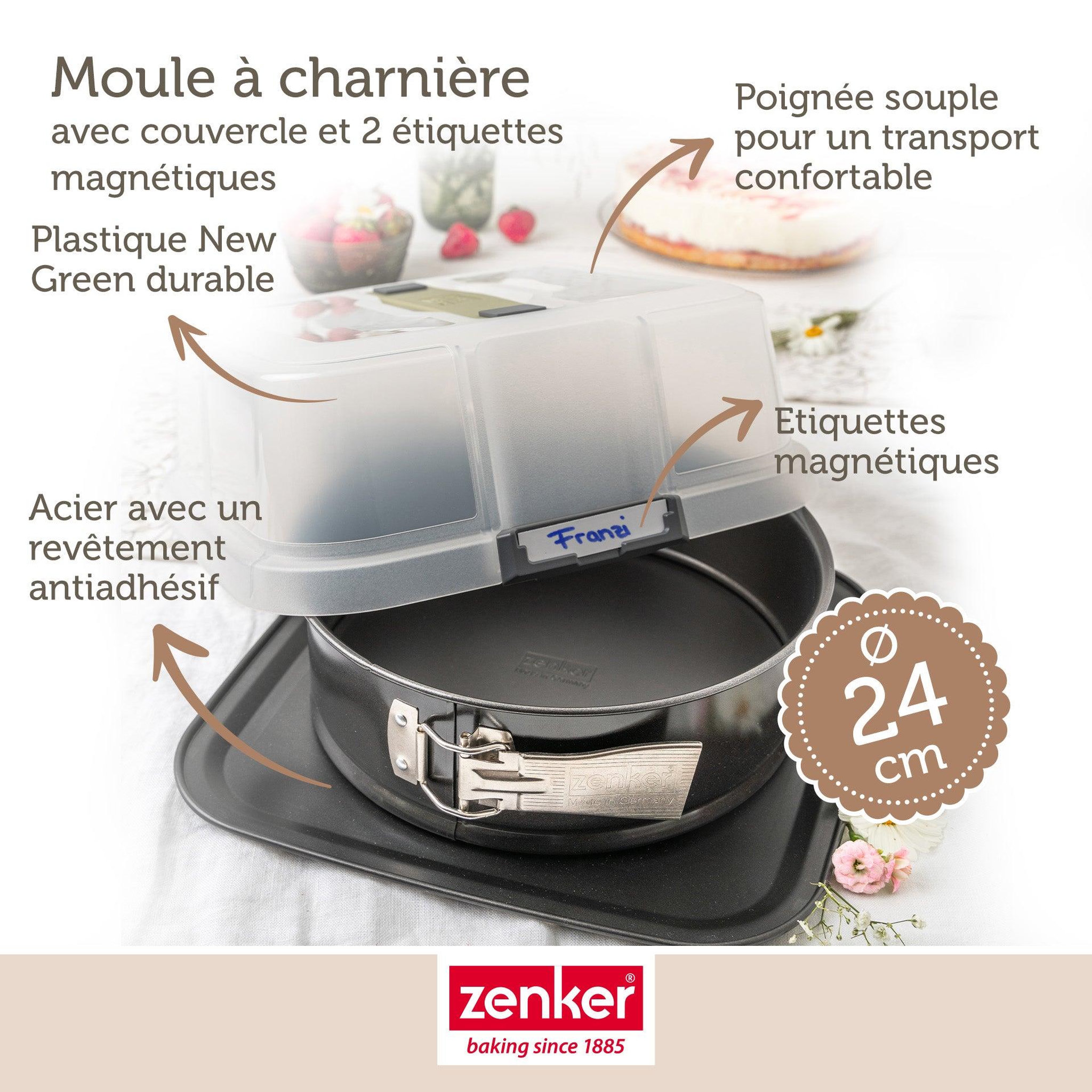 Voir la diapositive 3 : ZENKER Moule à charnière rond 23 cm avec couvercle de transport zenker bake click and go