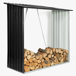ID MARKET Abri de stockage 2 m³  gris en acier galvanisé pour bûches
