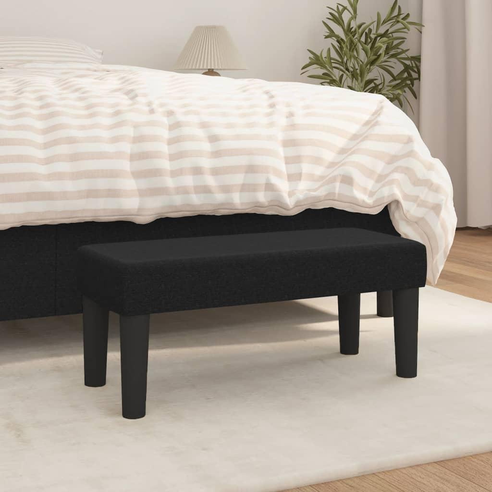 VIDAXL Banc Noir 70x30x30 cm Tissu