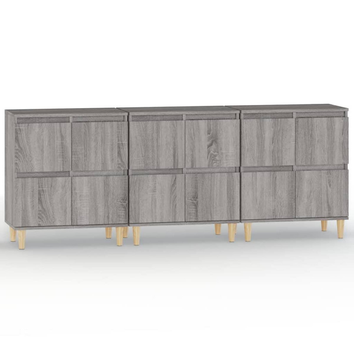 VIDAXL Buffets 3 pcs sonoma gris 60x35x70 cm bois d'ingenierie