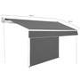 Voir la diapositive 4 : ID MARKET Store banne manuel 3x2 M gris anthracite lambrequin H.1,50 M