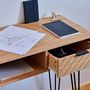 Voir la diapositive 5 : Paris Prix Console 2 Tiroirs Design  Naomi  110cm Beige