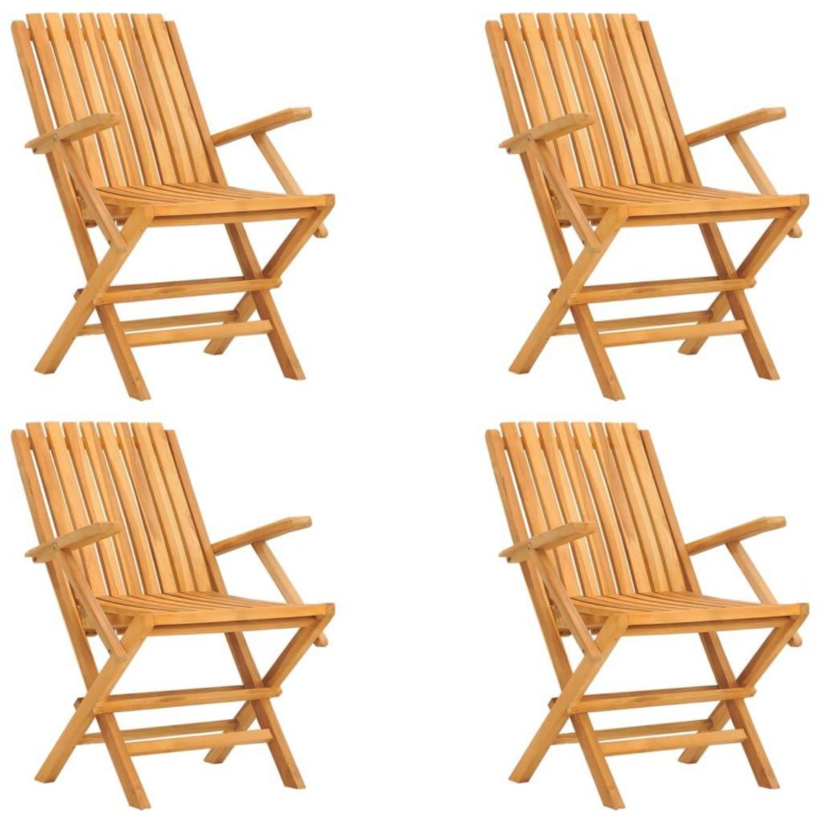 VIDAXL Chaises de jardin pliantes lot de 4 61x67x90cm bois massif teck