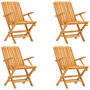 Voir la diapositive 2 : VIDAXL Chaises de jardin pliantes lot de 4 61x67x90cm bois massif teck
