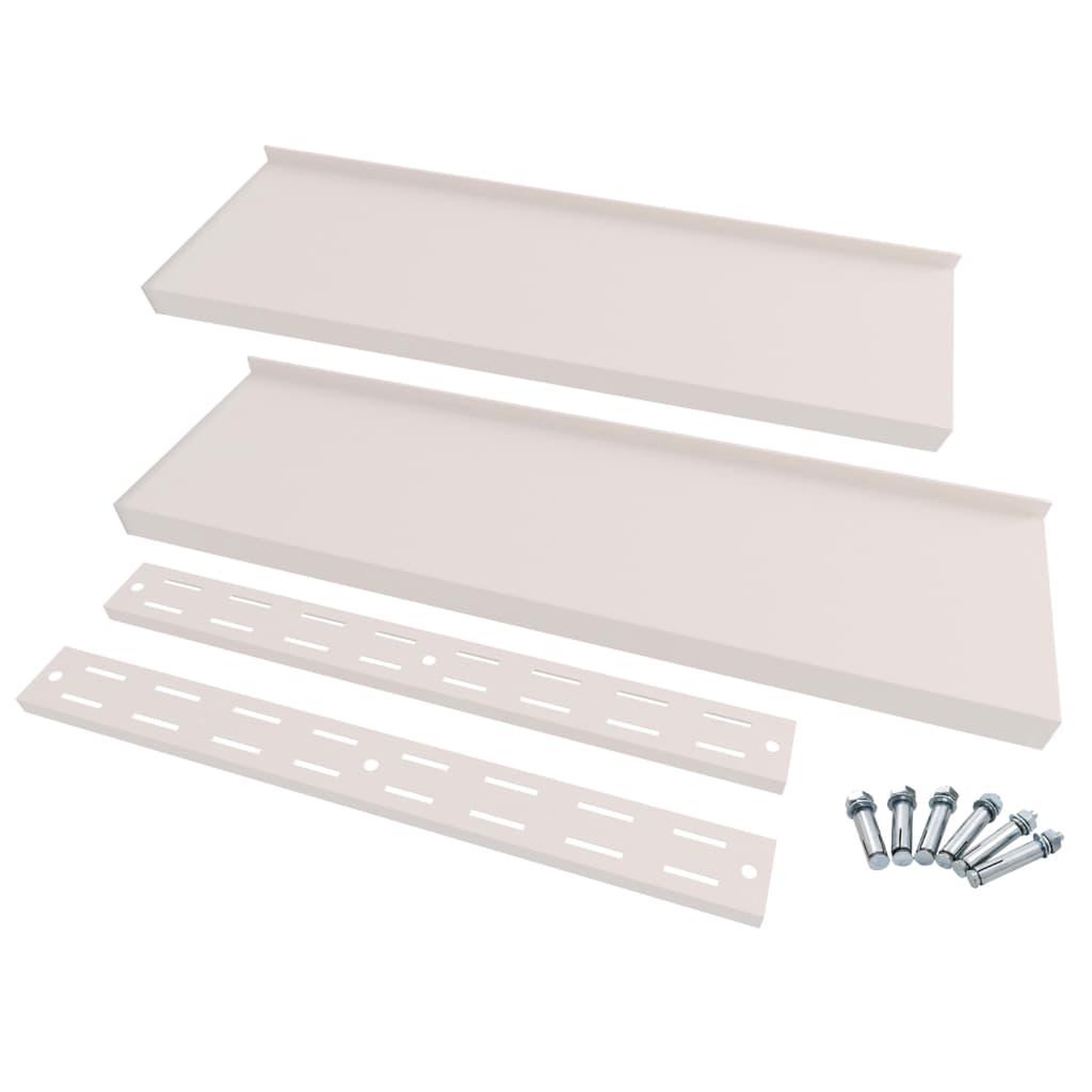 Voir la diapositive 4 : VIDAXL Etageres murales flottantes a 2 niveaux 2 pcs Inox 300x30 cm