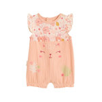 Petit Béguin Barboteuse bébé en gaze de coton Santa Giulia. Coloris disponibles : Rose