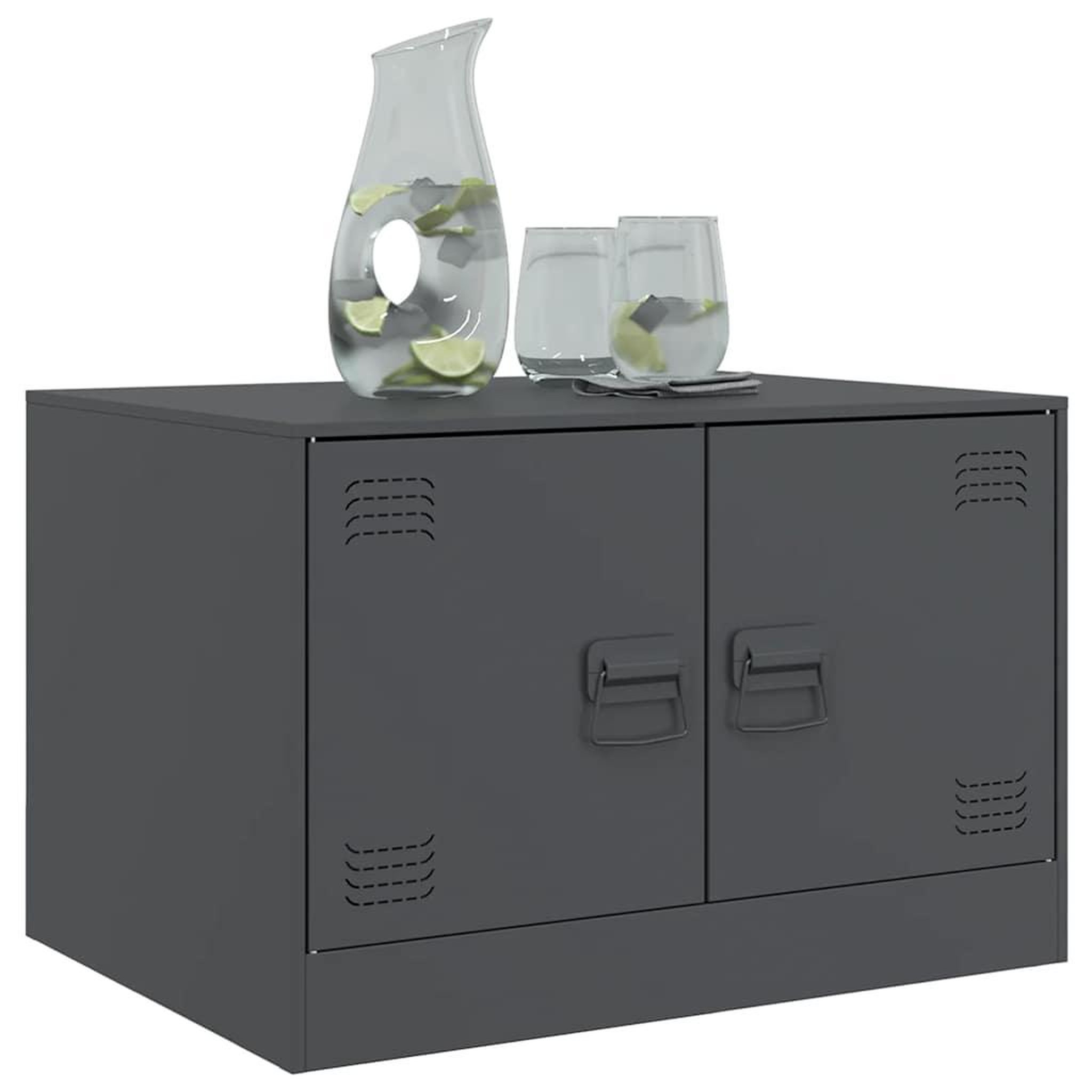 Voir la diapositive 4 : VIDAXL Table basse anthracite 67x50x44 cm acier