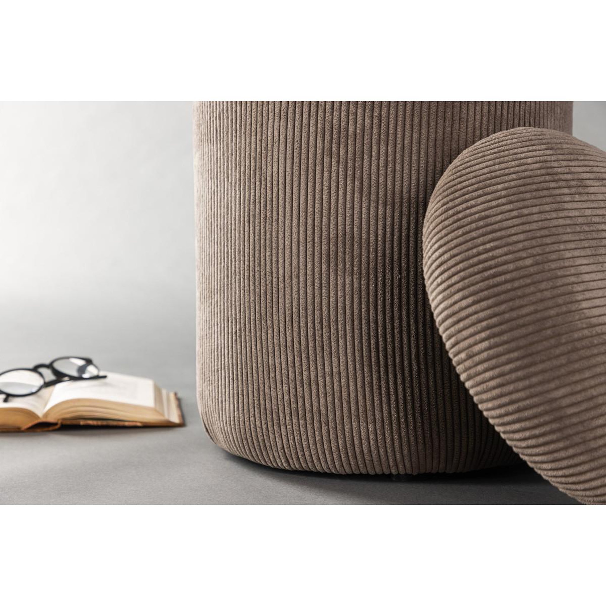 Voir la diapositive 4 : Paris Prix Pouf Coffre en Velours Côtelé  Limpen  40cm Marron