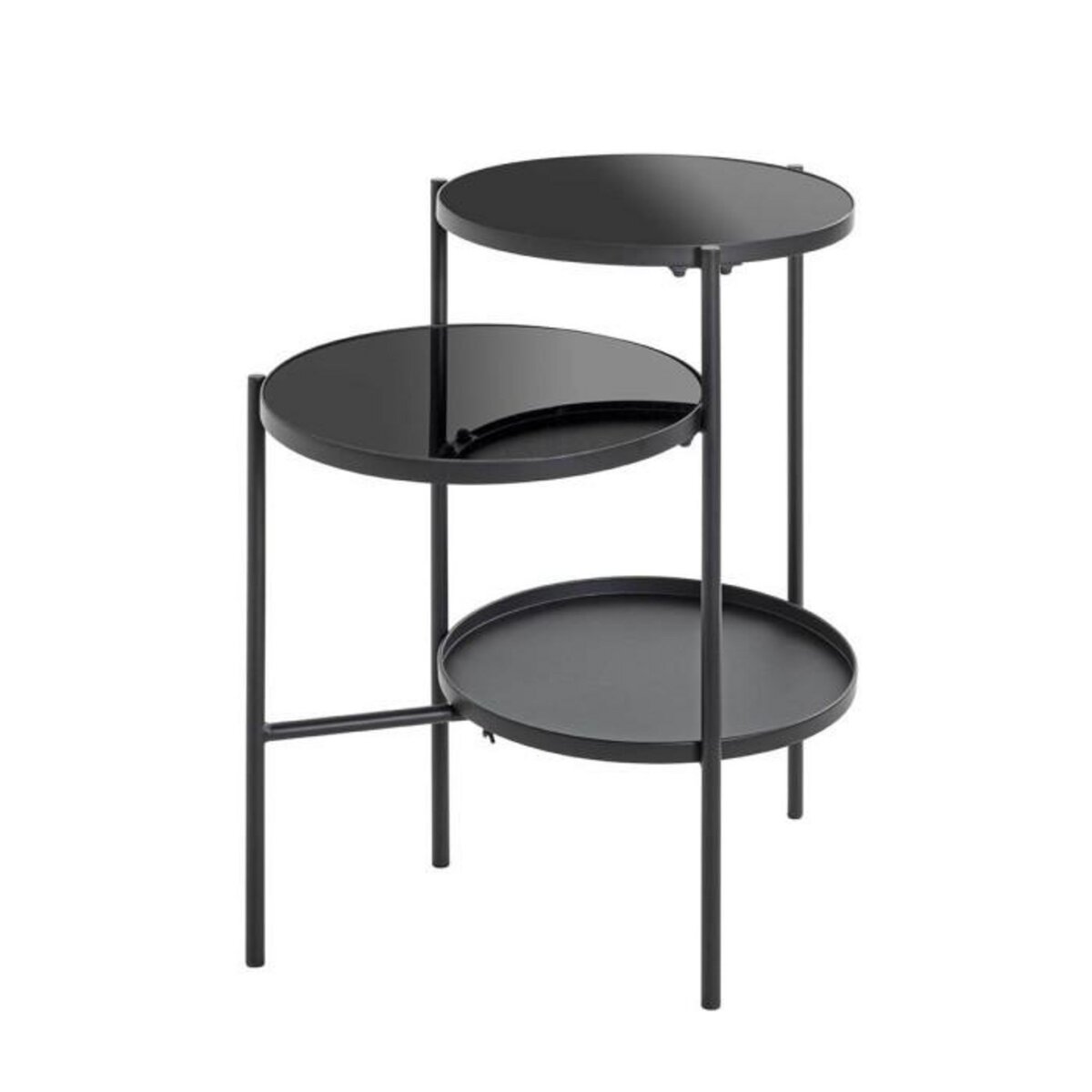 Paris Prix Table d'Appoint Design  Trio  71cm Noir