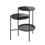 Paris Prix Table d'Appoint Design  Trio  71cm Noir