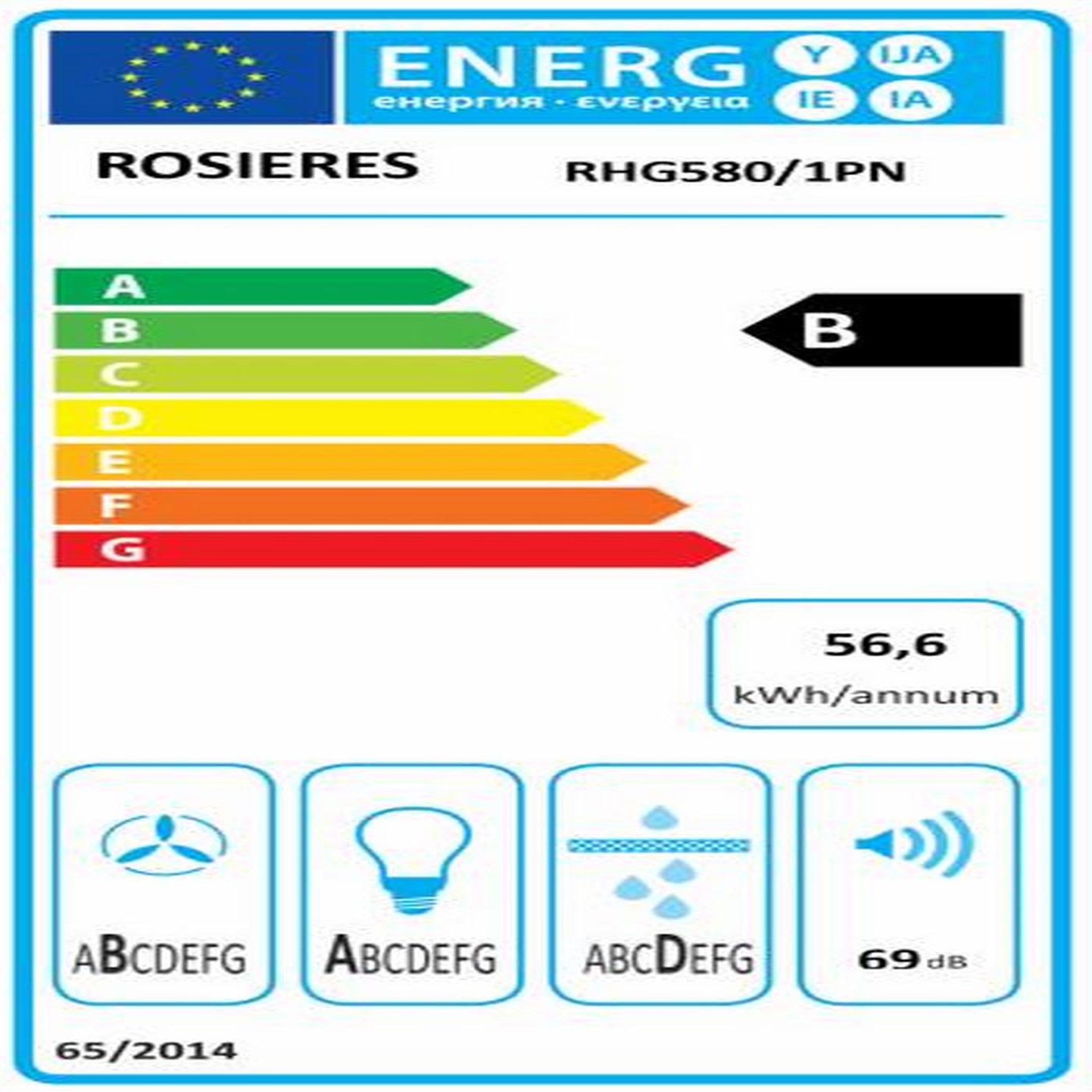 Voir la diapositive 2 : Rosieres Groupe filtrant 52cm 606.4m3/h noir - rhg580/1pn