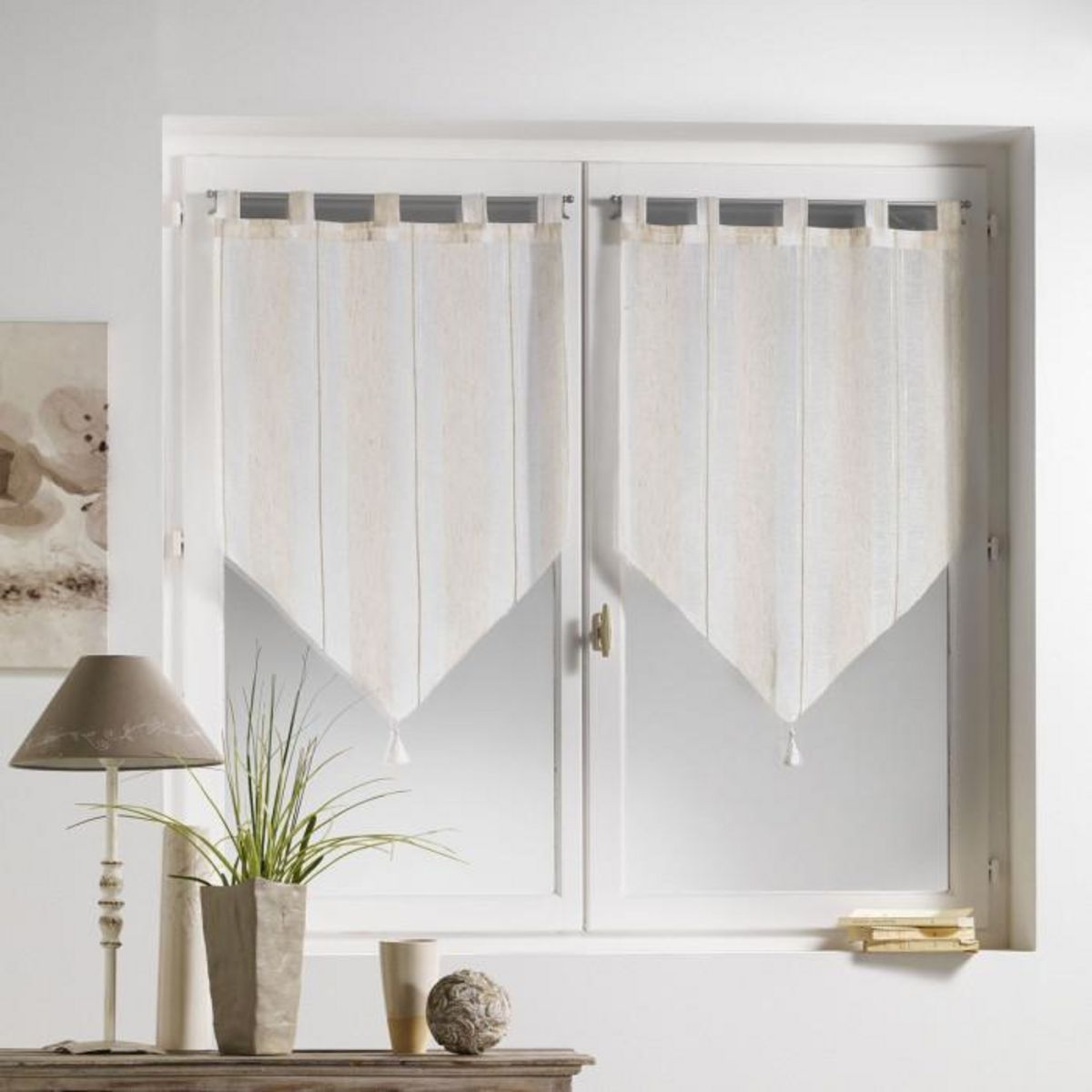 Paris Prix Paire de Voilages à Passants  Hélios  60x120cm Lin